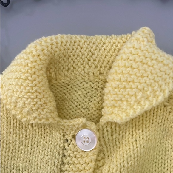 Yellow Knit Cardigan with Dog Design - Picture 4 of 5
